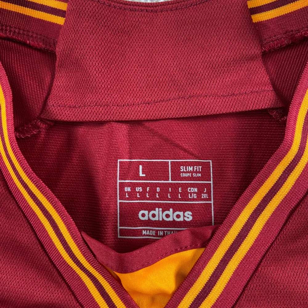 Adidas AS Roma Jersey Mens Large Maroon 2023-24 Home Lupetto Wolf Crest Slim Fit - Picture 8 of 12